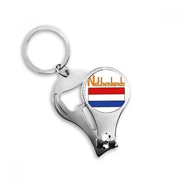 Imagem de Chaveiro abridor de garrafa cortador de unhas padrão bandeira nacional da Holanda