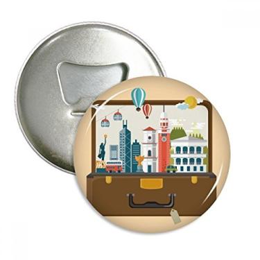 Imagem de Hong Kong Famous Place abridor de garrafas ímã de geladeira emblema multifuncional