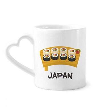 Imagem de Conjunto tradicional de sushi japonês caneca café cerâmica copo de coração de vidro