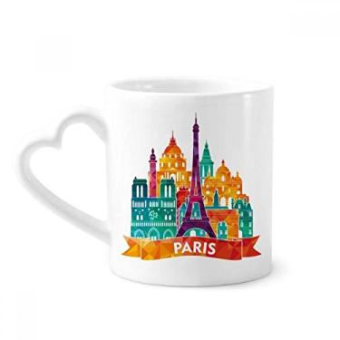 Imagem de Castelo Paris França Torre Eiffel Caneca Café Cerâmica Copos Copo Coração Vidro