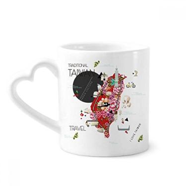 Imagem de Traditonal Taiwan Caneca de impressão de café cerâmica copo de coração de vidro