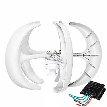 Imagem de Baixo ruído 9000W 12V 24V Gerador de turbina eólica vertical de 48V, 5 lâminas Generador de turbinas eólicas Gerador de turbina eólica Design de segurança de baixa rpm (com controlador),220v