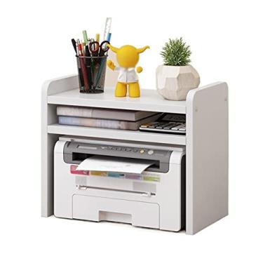 Imagem de KIZQYN Suporte de impressora copiadora prateleira de armazenamento de mesa simples rack de impressora de escritório estudante pequeno economia de espaço prateleira criativa prateleira de livros impressora de mesa (cor: B-2 camadas)