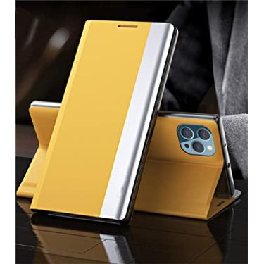 Imagem de Flip Case para iPhone 14 11 Pro Max 12 13 Mini XS XR SE 2020 6S 7 8 Plus Carteira de Luxo Suporte para Livro Capa Magnética Telefone Amarelo para iPhone X XS