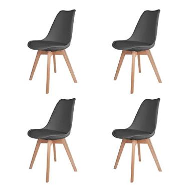 Imagem de Kit 4 Cadeiras para Sala de Jantar Saarinen Cinzas