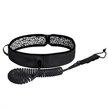 Imagem de Chusui Trela de cintura para prancha de surf 7 mm de espessura 10 pés em espiral Trela para prancha SUP Stand Up Paddleboard Leash