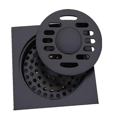 Imagem de Piso ralo chuveiro quadrado com padrão removível tampa de cobre invisível engrossado anti-odor acessórios de banheiro peneira Home Hotel