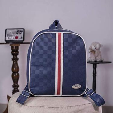 Imagem de Mochila Térmica Bebê Xadrez Marinho