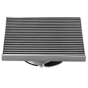 Imagem de Ralo do piso do chuveiro com tampa removível padrão quadrada de aço inoxidável 304 Peneira anti-odor espessada invisível Home Hotel Acessórios de banheiro