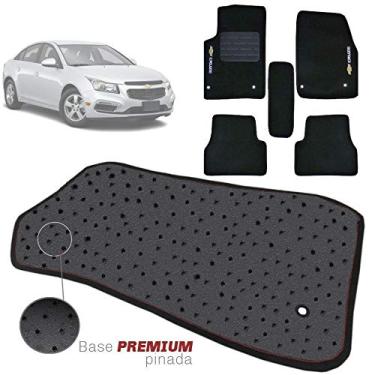 Imagem de Jogo de Tapete Carpete Tevic Pinado Compatível Com Cruze 2012 13 14 15 16 Impermeável Lavável Logo Bordado 5 Peças