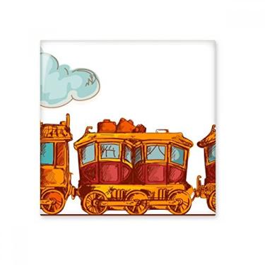 Imagem de Pedra adorna de tijolo vitrificado de cerâmica da Grã-Bretanha, trem, desenho animado