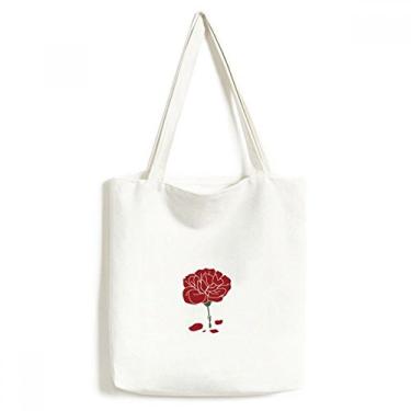 Imagem de Red Carnation Bolsa de lona com flor para o dia das mães, bolsa de compras casual
