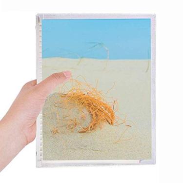 Imagem de Caderno de fotos Ocean Sand Beach Orange Line com folhas soltas e diário recarregável
