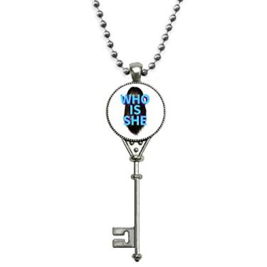 Imagem de OFFbb-USA Colar vintage de prata com pingente de arte déco para presente de cabelo denso