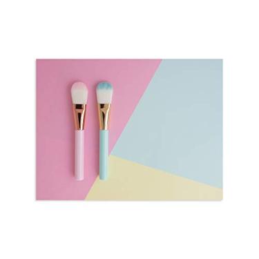 Imagem de Placa Decorativa Pincel de Maquiagem Candy Colors 20x30cm