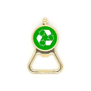 Imagem de Chaveiro de aço inoxidável com marcador de aviso quadrado verde reciclável