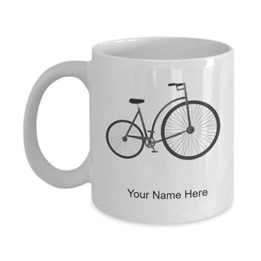 Imagem de Caneca personalizada de vetor de bicicleta – Caneca de café para amantes de bicicleta – ideia de amantes de vetores – Caneca de café de 325 ml