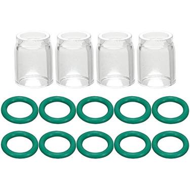 Imagem de RIVERWELD Anel de vedação Pyrex Class Cup #8 (orifício de 1/2" e 12,5 mm) resistente à temperatura para SR WP 9 17 18 20 25 26 tocha de soldagem TIG 14 peças