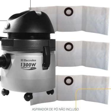 Imagem de Saco Aspirador de Pó Electrolux Descartável Hidrovac A10 Refil Compatível Eletrolux com bocal de encaixe 65 mm com 03 Un