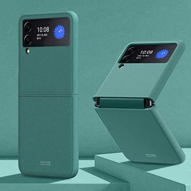 Imagem de Matte Feel Siamese Phone Cover On For Samsung Galaxy Z Flip 3 5G ZFLIP 3 Zflip3 Flip3 2021 Anti-Fall Cases, green, For Galaxy Z Flip 3