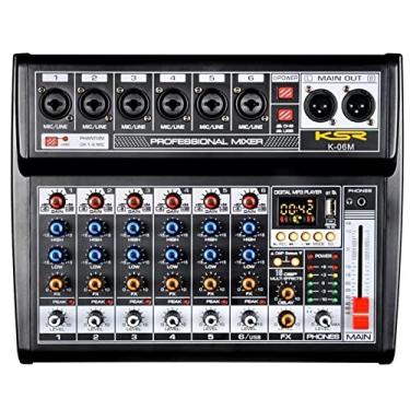 Imagem de Mesa De Som 6 Canal Interface Ksr K06m Bluetooth Mp3 Phantom