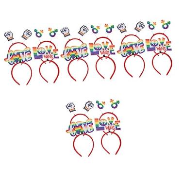 Imagem de Gadpiparty 16 Peças Bandana Lgbt Faixa De Cabelo Arco-íris Presentes Lgbtq Acessórios De Cabelo Orgulho Gay Adereços De De Orgulho Gay Tiaras De Arco-íris Anel De Cabelo Cara Feltro