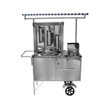 Imagem de Carrinho de Churrasco Grego Inox com Rodas Maciças e Toldo