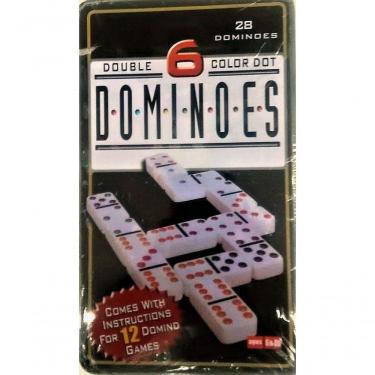 Imagem de Jogo De Dominós 28 Peças E 9 Cores + Lata - Dominoes