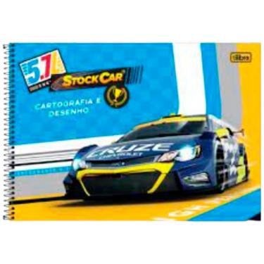Imagem de Caderno Desenho Cartografia 80 Folhas Tilibra Stock Car azul