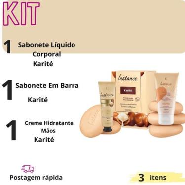 Imagem de Kit Sabonete Barra Liquido Creme Mãos  Karite Cuidado Pele Pele Seca R
