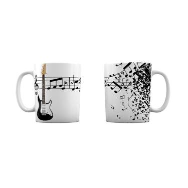 Imagem de Caneca Instrumento Musical Guitarra Notas Musicais