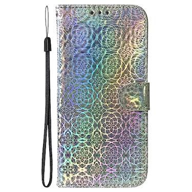 Imagem de HUANGTAOLI Capa para ZTE Blade A7s 2020, capa carteira com fecho magnético brilhante co...