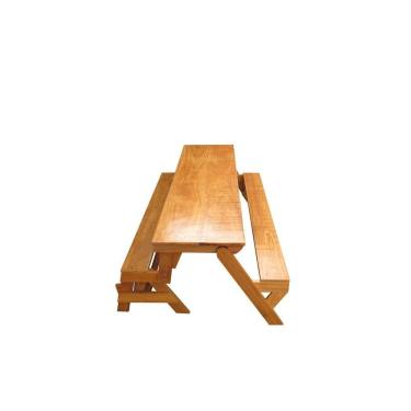 Imagem de Banco que Vira Mesa 2m Angelim Pedra com Verniz Marítimo