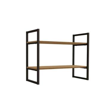 Imagem de Prateleira Decorativa Quarto Bebê Industrial Li008 Freijo/preto - Kappesberg