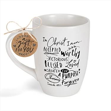 Imagem de Accepted Worthy Chosen Loved Forgiven Whimsical White Caneca de cerâmica 400 ml