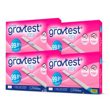 Imagem de Gravtest Easy Teste Gravidez - Kit c/ 4 unid