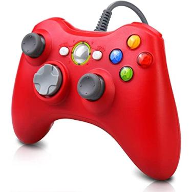 Imagem de Controle com fio para Xbox 360, controle remoto Joystick Gamepad Tiiroy 2.4GHZ com fio para Xbox360 PC Windows 7,8,10 (preto)