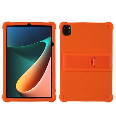 Imagem de QYiiD Capa para Xiaomi Mi Pad 6 /MiPad 6 Pro 11 polegadas 5G 2021, capa protetora de silicone leve para crianças para Mi Pad 6/6 Pro, laranja