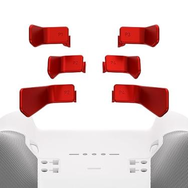 Imagem de eXtremeRate Raquetes Swift para controle Xbox Elite 1/2, 6 em 1, vermelho escarlate metálico, substituível, para controle Xbox One Elite e Elite Series 2