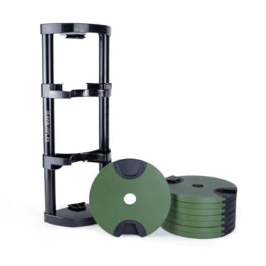 Imagem de Unidade de extensão de 18 a 36 kg para halteres ajustáveis Roburflex (verde militar)