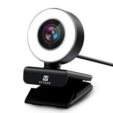 Imagem de VITADE Webcam de PC para streaming HD 1080P, 960A USB Pro câmera de vídeo para computador Mac, Windows, laptop, conferência, jogos, webcam com anel de luz e microfone