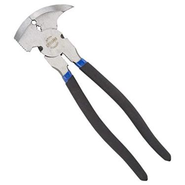 Imagem de Alicate de cercas Edward Tools – Ferramenta de cerca multiuso com 2 cortadores de fio, extremidade de martelo, iniciador de grampos, puxador de grampo, garra de grampo, garra de aderência, 2 emendadores de arame – aço forjado resistente