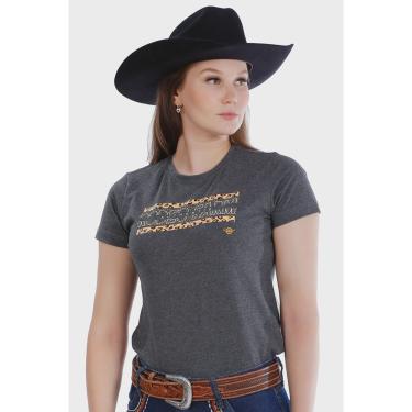 Imagem de Camiseta Baby Look Feminina Estampa com Textura de Onça c/ Strass - Rodeo Farm