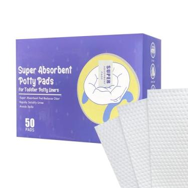 Imagem de CUXFLS Almofadas absorventes descartáveis para crianças e viagens, bolsa de recarga para vasos sanitários infantis, portátil, de ação rápida, para todos os sacos de penico de viagem de bebês – 50