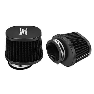 Imagem de 2 peças de filtro de ar de motocicleta universal de 60 mm de substituição do motor filtros de ar de alto desempenho para limpador de carburador de motocross para Pit Bike Scooter Ciclomotor YAMAHA HONDA SUZUKI KAWASAKI ATV (Preto)