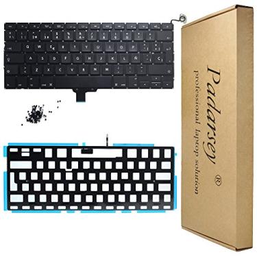 Imagem de Padarsey Novo teclado retroiluminado de substituição para laptop com 80 parafusos PCE espanhol ESPA?OL Teclado espanhol para MacBook Pro Unibody 13 polegadas A1278 2008 2009 2010 2011 2012 2013 2014 2015 ano