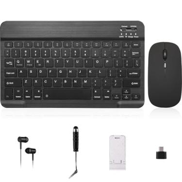 Imagem de N-one Conjunto de teclado e mouse, teclado de 28 cm, fone de ouvido, OTG Touch Pen e suporte para tablet Android