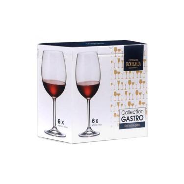 Imagem de Jogo de taças para vinho tinto em cristal Bohemia Gastro 450ml 6 peças