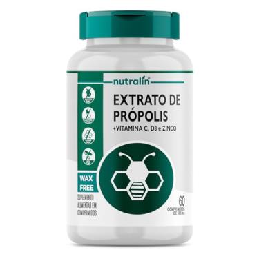 Imagem de Extrato Própolis + Vitamina C/D + Zinco Nutralín 60Comprimidos