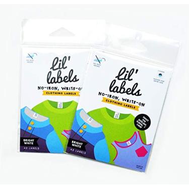 Imagem de Lil' Labels Roupas, escrever no nome, não passar a ferro, pode ir à máquina de lavar e secar, crianças para creche e escola, além de 2 brindes, conjunto de 2